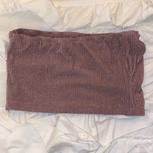 sparkly stripe crop tube top